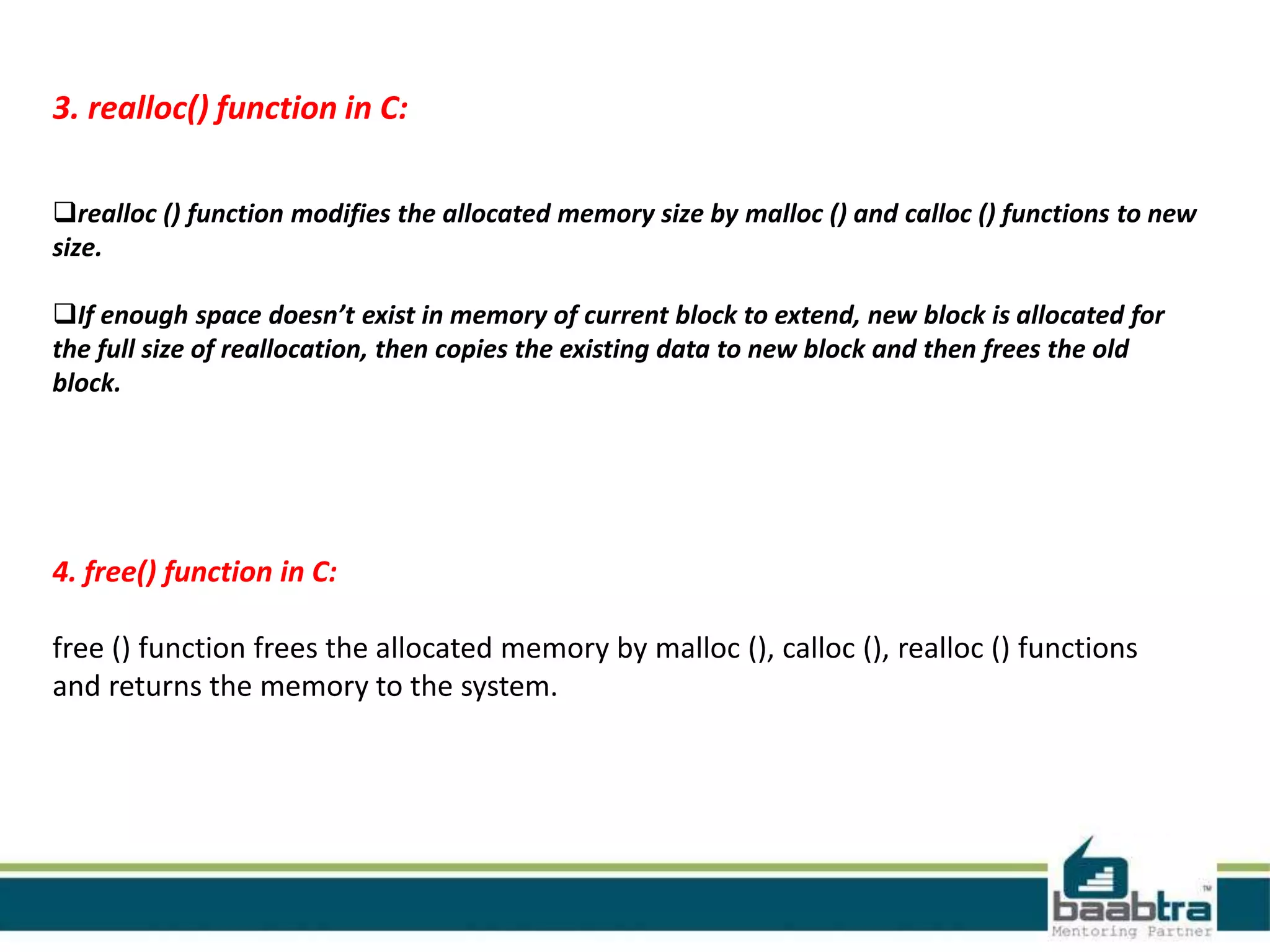 Memory allocation in c | PPTX