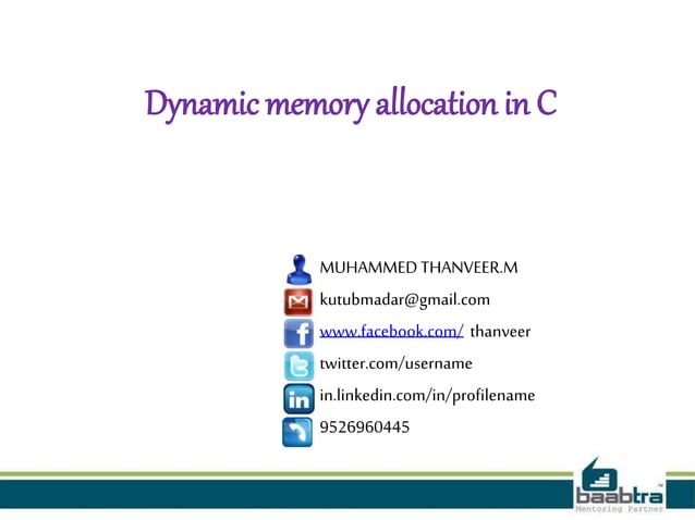 Memory allocation in c | PPTX