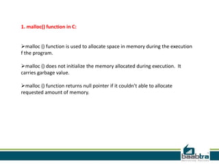 Memory allocation in c | PPTX
