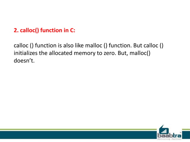Memory allocation in c | PPTX