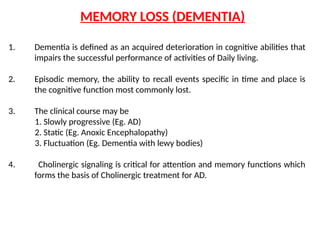 Memory Disorder Presentation on memory and dementia disorder | PPTX