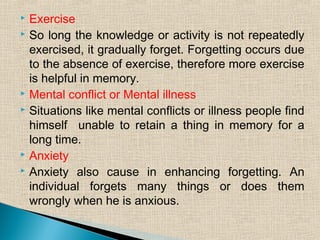 Forgetting Practice Memory and forgetting | PPT
