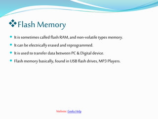 Memory and its type | PPTX