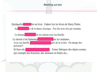 Blanking out text
 