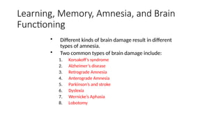 MEMORY AND learning Doc Ayomide 2025 unizik school of pharmacy Agulu | PPTX