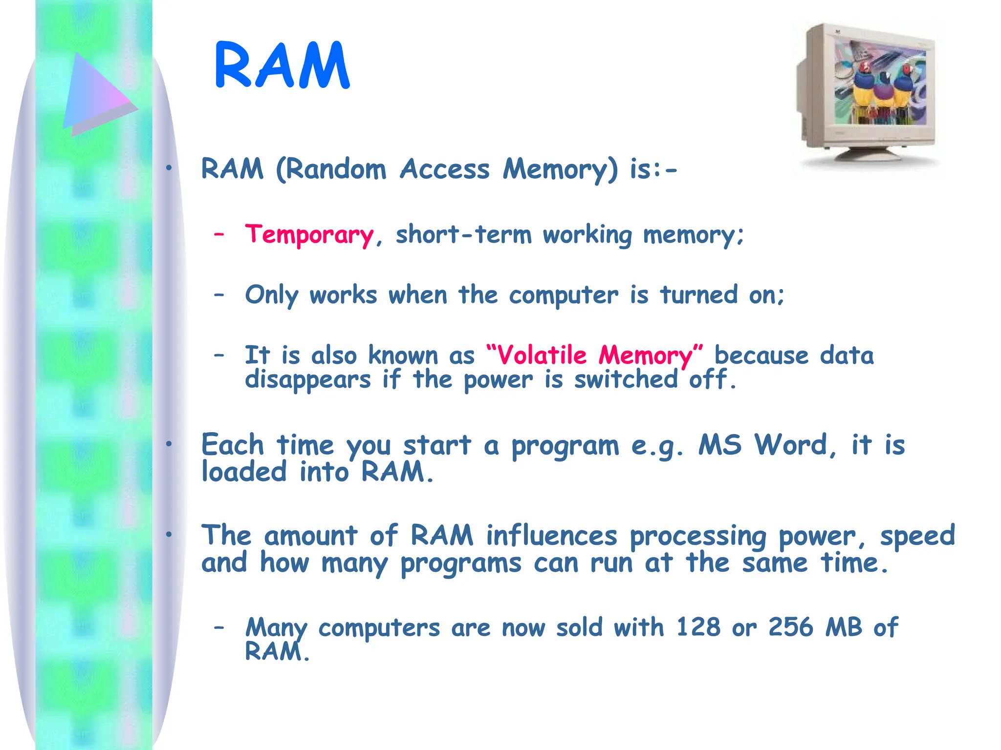 Computer memory storage and their types ppt