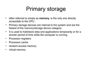 Memory and storage | PPT