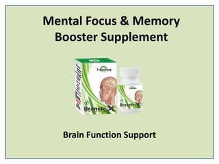 Mental Focus & Memory
Booster Supplement
Brain Function Support
 