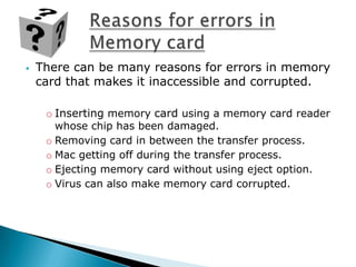 Memory card not recognized by mac | PPTX