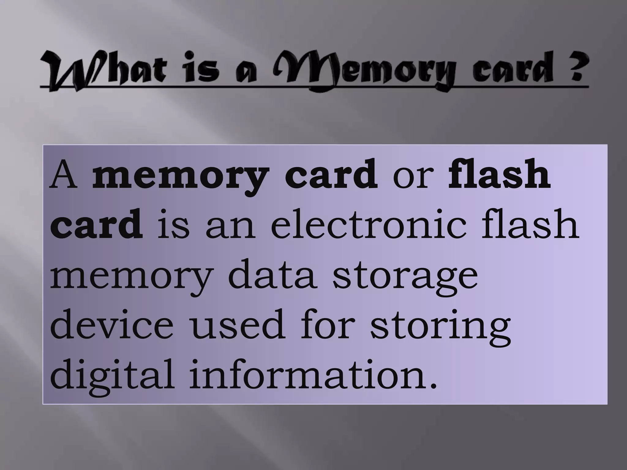 Memory cards | PPTX