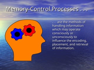 Memory Control Processes Memory & Cognitive Learning related to consumer behavior | PPT