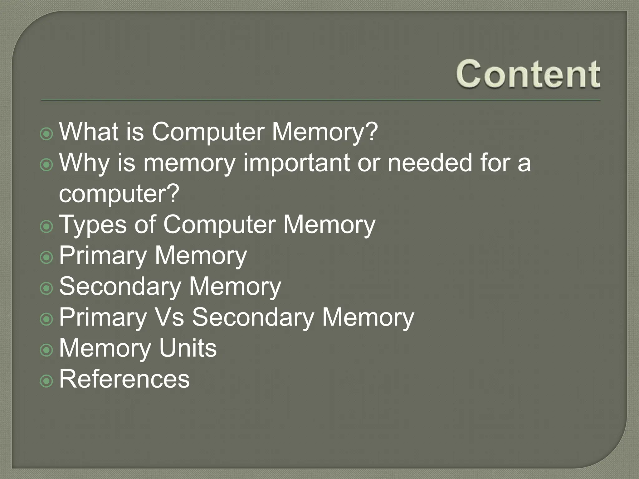 Memory devices presentation class 6 ppt.pptx | Data Storage and ...