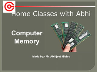 Memory devices presentation class 6 ppt.pptx | Data Storage and ...