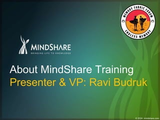 © 2024 mindshare.com
About MindShare Training
Presenter & VP: Ravi Budruk
 