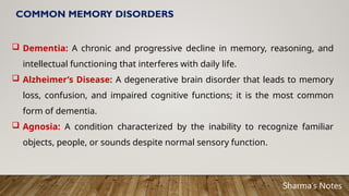 Memory Disorder Memory & Forgetting, Post Basic BSc Nursing | PPTX