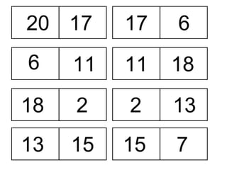 20 2 18 18 6 11 6 17 17 13 15 13 2 7 15 11
