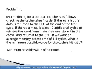Master-Level Memory Hierarchy & Cache Questions Solved | PPTX
