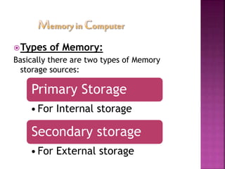 Memory in computer | PPT