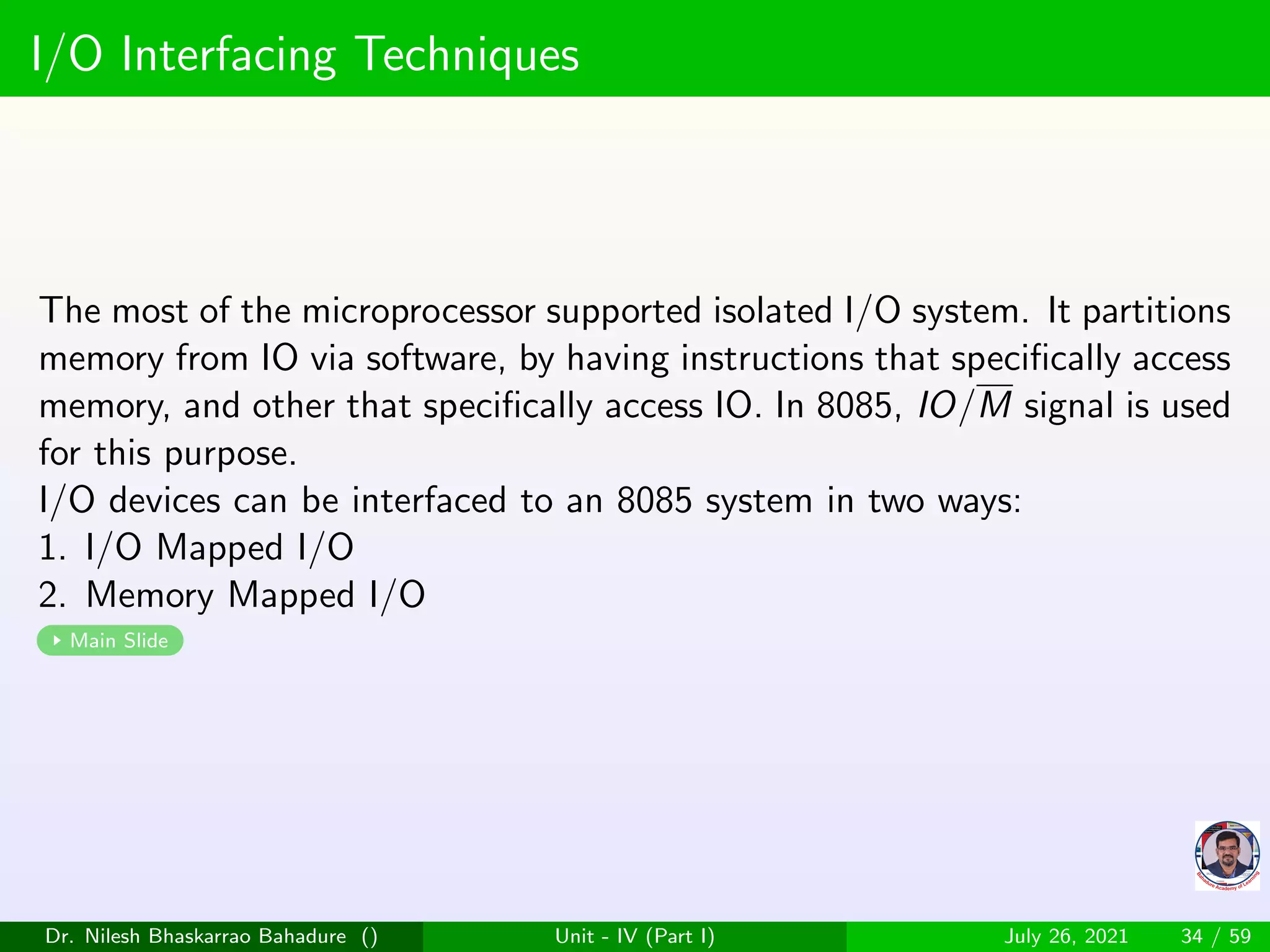 Memory interfacing of microprocessor 8085 | PPT