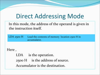 Memory intrface and addrs modes | PPT