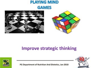 Improve strategic thinking
PG Department of Nutrition And Dietetics, Jan 2018
 