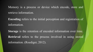 Memory & Learning | PPTX