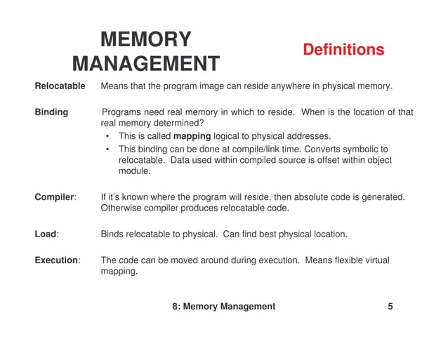 Memory management | PPT