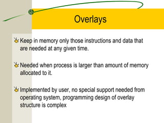 Overlay Programming Memory management | PPT
