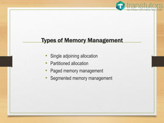 Memory Management | Computer Science | PPT