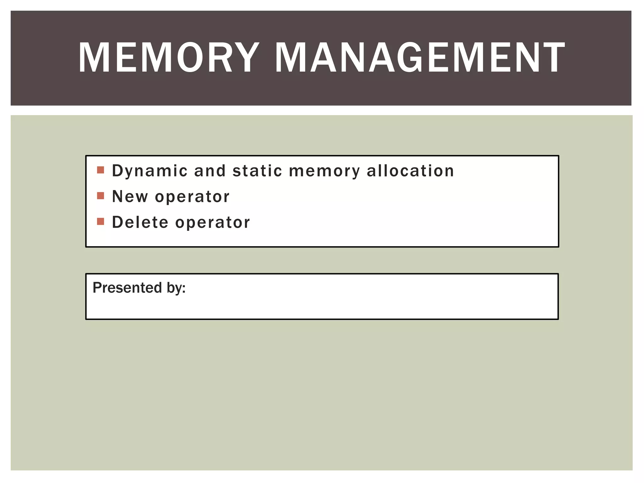 Memory management | PPT | Free Download