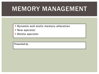 Memory management | PPTX