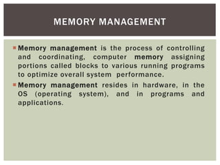 Memory management | PPT