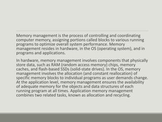 Memory management | PPT