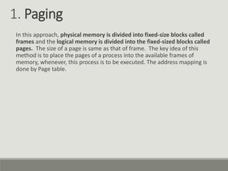 Fixed Size Memory Memory management | PPTX