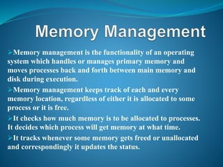 Memory management Assignment Help | PPT