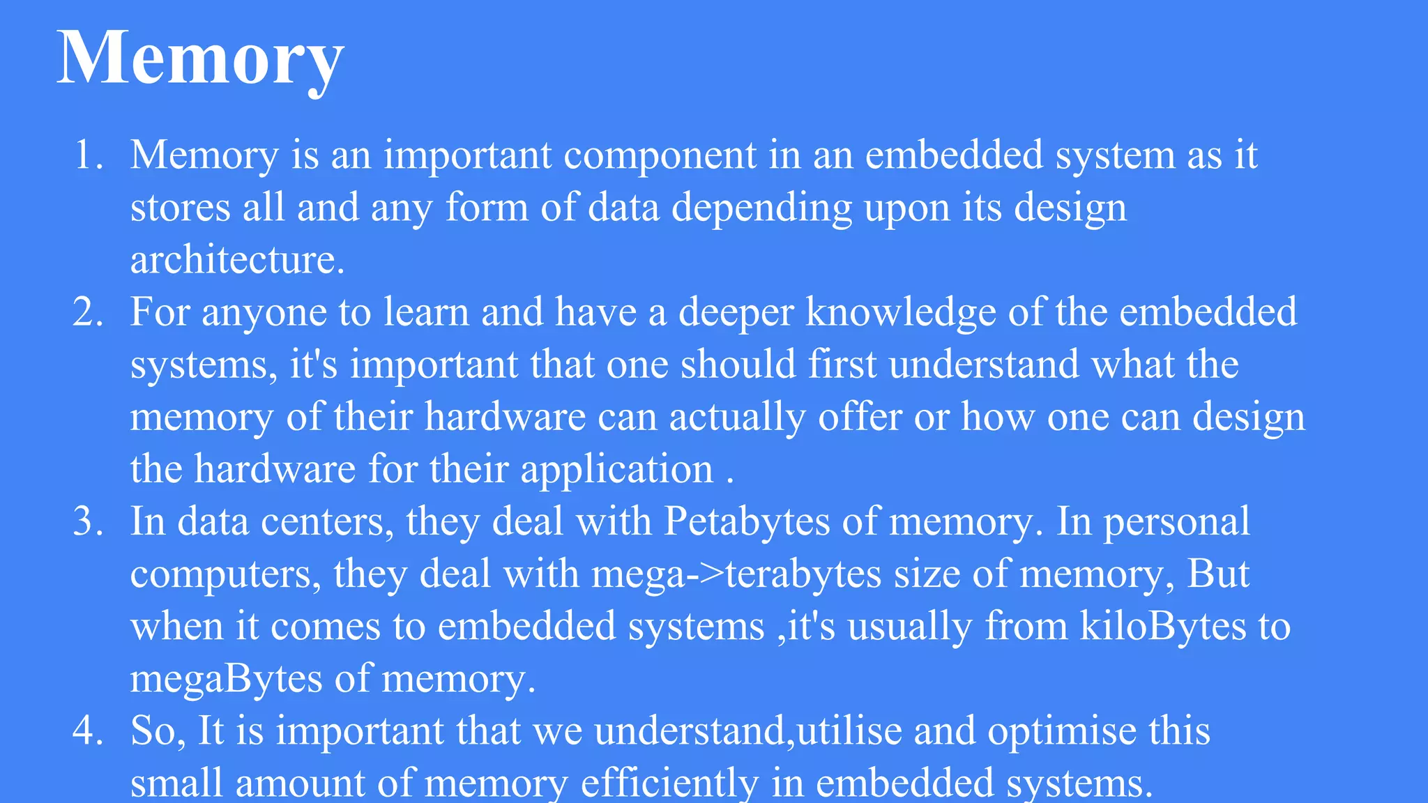 Memory Organisation in embedded systems | PPTX