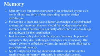 Memory Organisation in embedded systems | PPTX