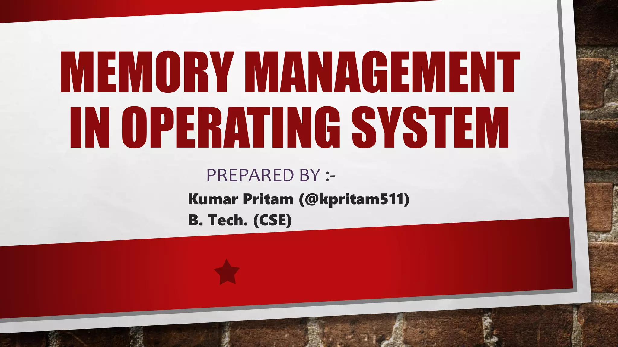 Memory Management in OS | PPTX | Operating Systems | Computer Software ...