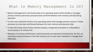 Memory Management in OS | PPTX | Operating Systems | Computer Software ...