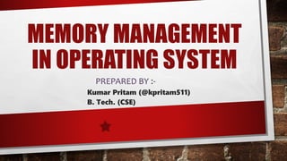 Memory Management in OS | PPT