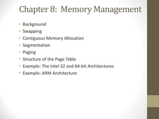 Operating systems- Main Memory Management | PPT