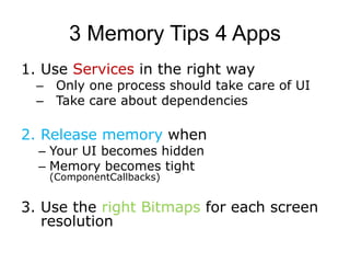 Memory management in Andoid | PPTX