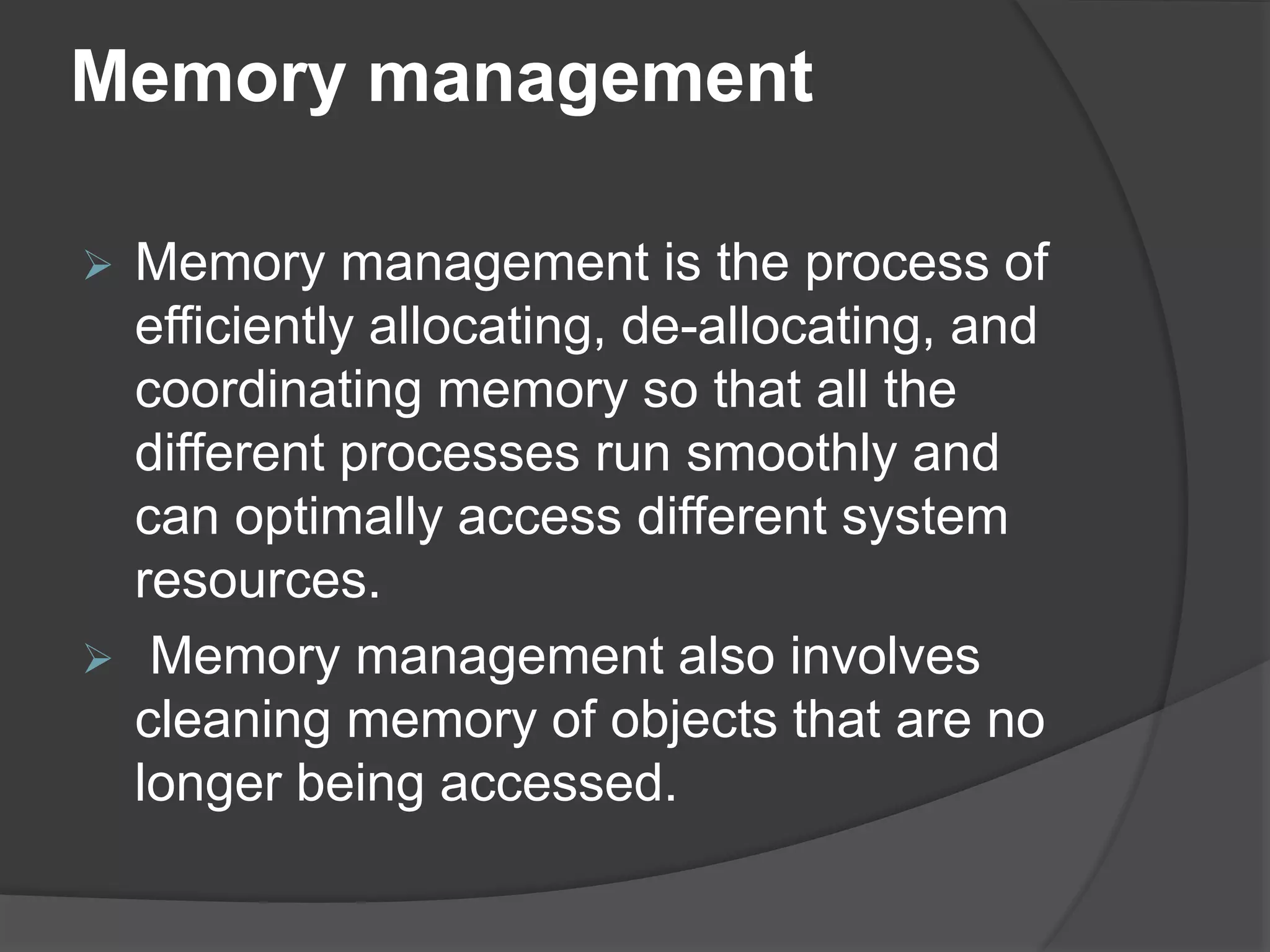 Memory management in python | PPTX | Operating Systems | Computer ...