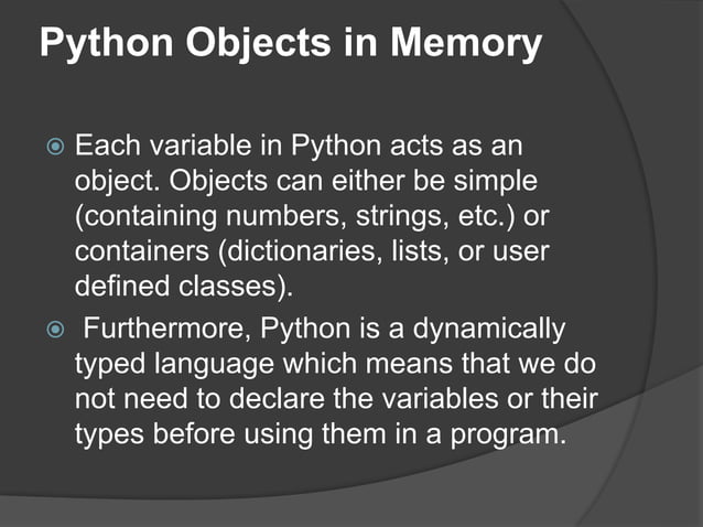 Memory management in python | PPTX | Operating Systems | Computer ...