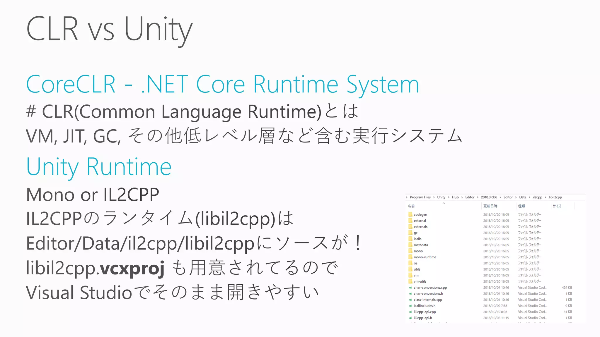CoreCLR - .NET Core Runtime System
Unity Runtime
 