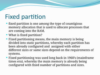 Comprehensive Overview of Memory Management Techniques in Operating ...