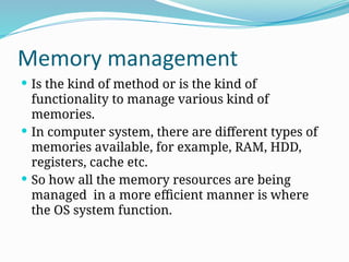 Comprehensive Overview of Memory Management Techniques in Operating ...