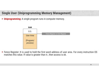 Comprehensive Overview of Memory Management in Operating Systems | PDF