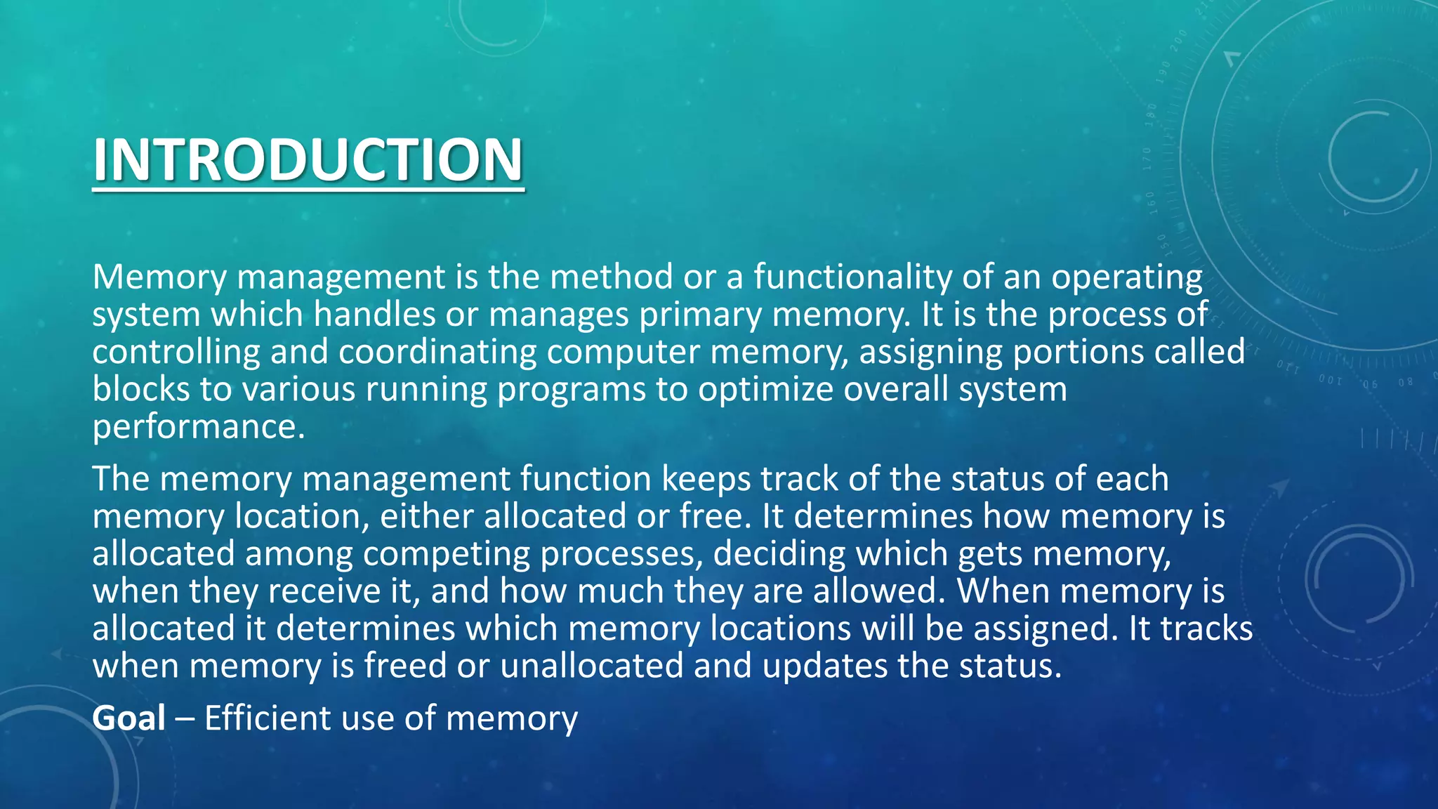 Memory management ppt | PPTX