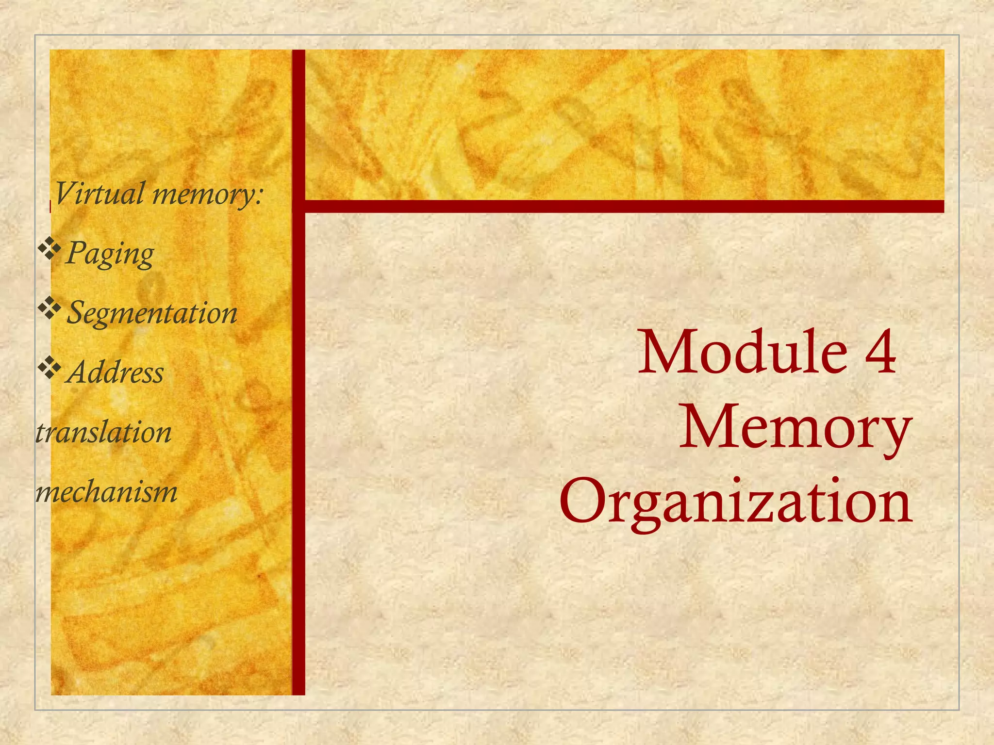 Memory management ppt coa | PPT